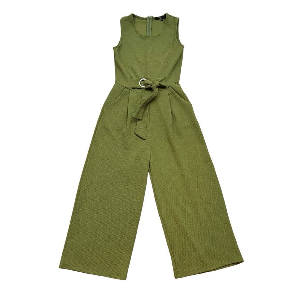 Ladies Romeo & Juliet Couture Belted Cropped‎ Green Jumpsuit Size Medium